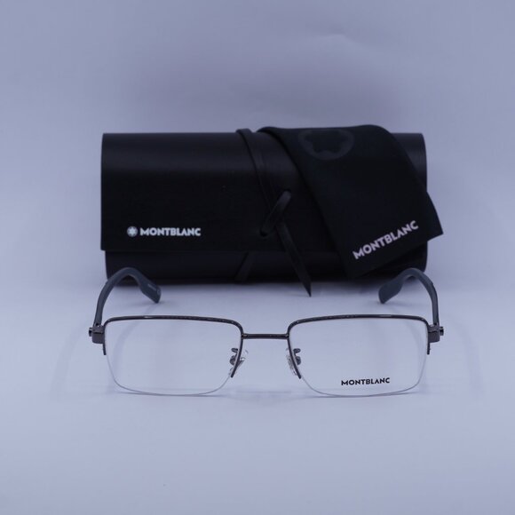 Montblanc MB0188O 006 Rectangle Eyeglasses 57mm – Grey - Picture 3 of 9
